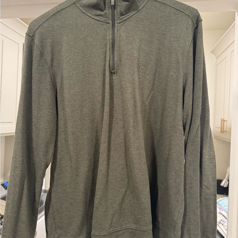 Men's Green Quarter-Zip Sweater